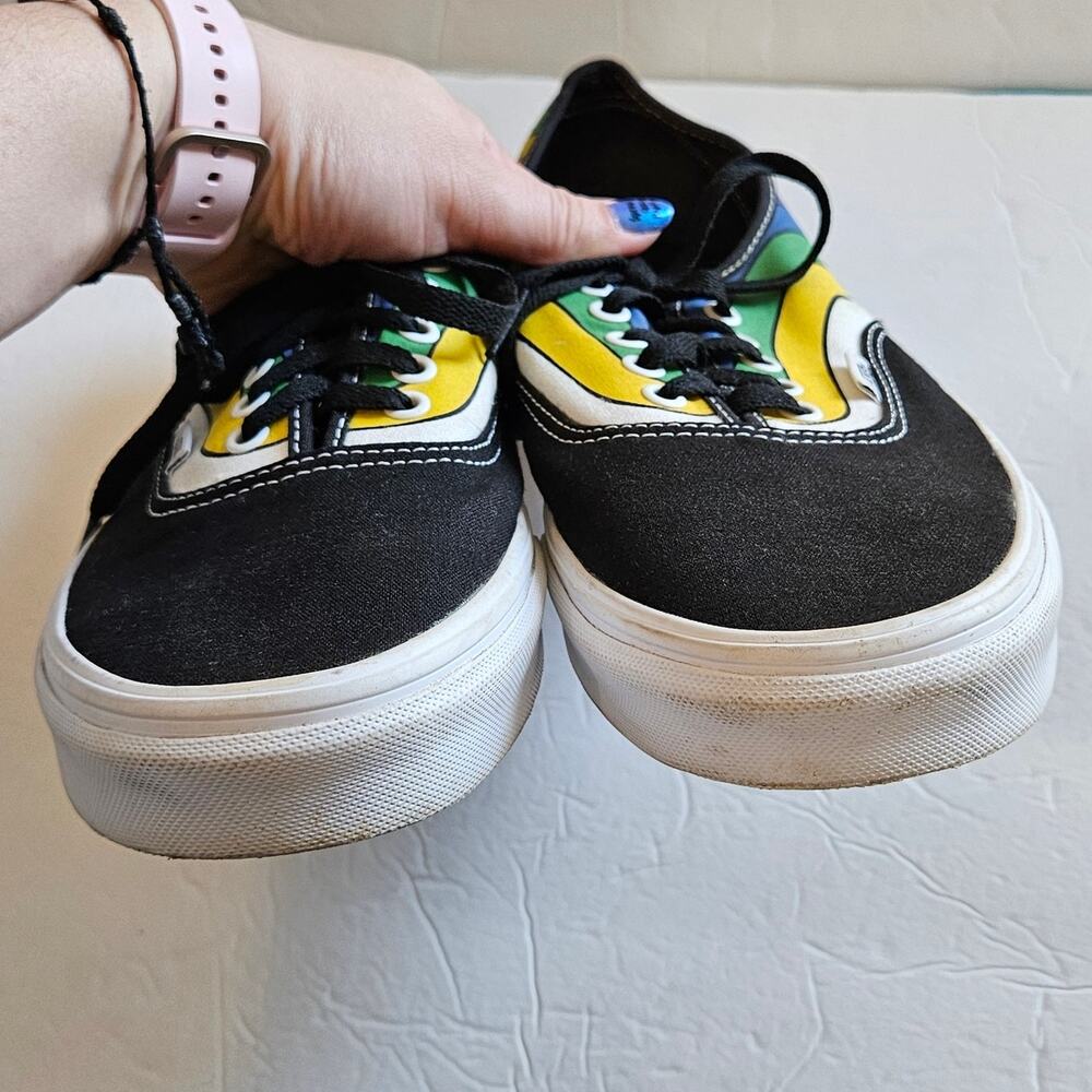 Vans Authentic Rainbow Refract Black Multi Skateboard Skate Shoes Men's‎ 12 - Picture 3 of 8